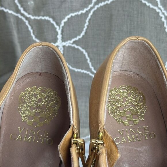 (F1) Vince Camuto Women's Bootie Elvin Tan, Leather Shoe with Zip Heel - Picture 13 of 13